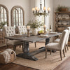 Wooden Rectangular Dining Table With Trestle Base, Gray