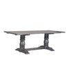 Wooden Rectangular Dining Table With Trestle Base, Gray