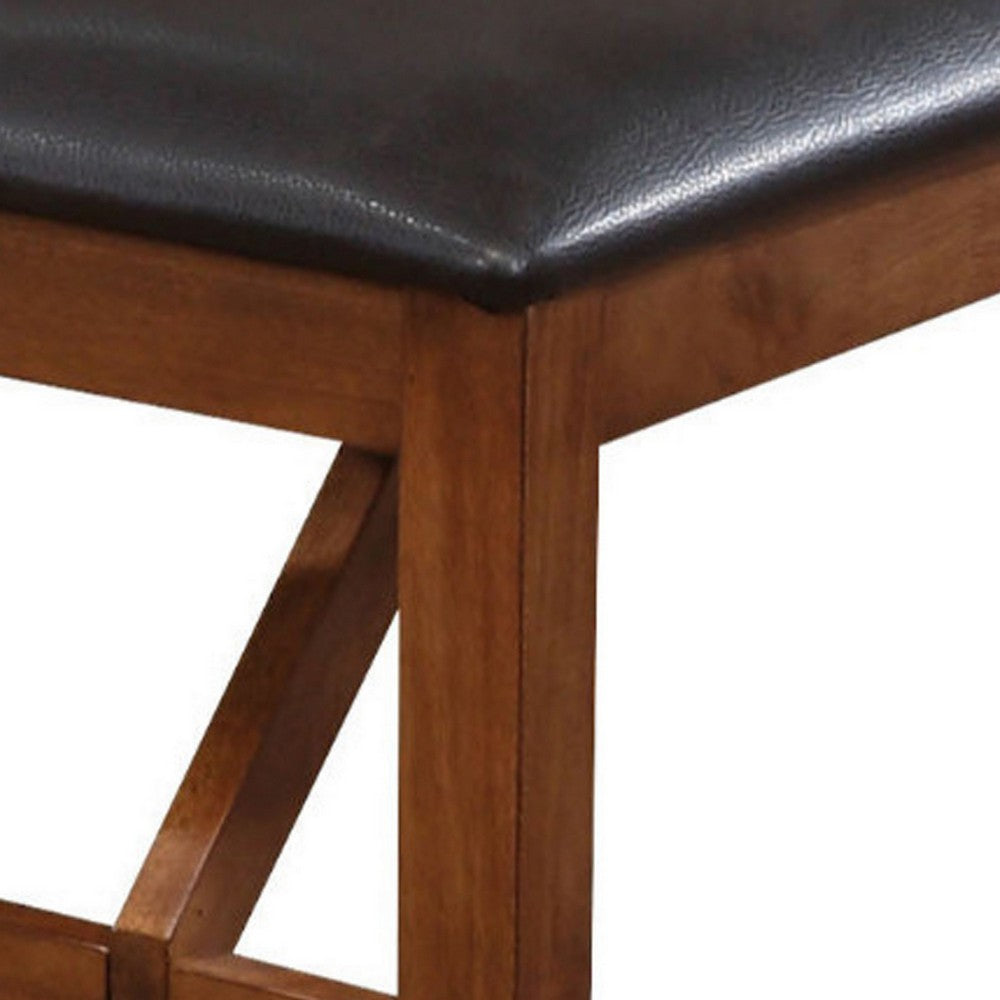 Arden Bench | Wood & Fabric Upholstery | Padded Seat | Brown