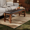Arden Bench | Wood & Fabric Upholstery | Padded Seat | Brown