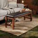 Arden Bench | Wood & Fabric Upholstery | Padded Seat | Brown