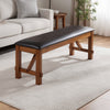 Arden Bench | Wood & Fabric Upholstery | Padded Seat | Brown