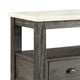 Traditional Style Wooden and Marble Server with Three Drawers White and Gray AMF-70169