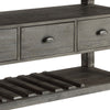 Traditional Style Wooden and Marble Server with Three Drawers White and Gray AMF-70169