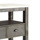 Traditional Style Wooden and Marble Server with Three Drawers White and Gray AMF-70169