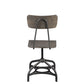 Metal Adjustable Side Chairs with Wooden Swivelling Seats and Open Backrest Gray Set of Two - 70277 AMF-70277