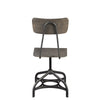 Metal Adjustable Side Chairs with Wooden Swivelling Seats and Open Backrest Gray Set of Two - 70277 AMF-70277