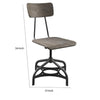 Metal Adjustable Side Chairs with Wooden Swivelling Seats and Open Backrest Gray Set of Two - 70277 AMF-70277