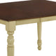 Wooden Counter Height Table with Turned Legs Antique White and Brown AMF-70430