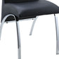 Leatherette Upholstered Side Chairs with Metal Base, Black and Silver, Set of Two - 71112