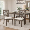 Clarence Dining Chair Set of 2 | Double X Back | Beige & Brown
