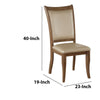 Leatherette Upholstered Wooden Side Chair, Set of 2, Beige and Brown - 71767