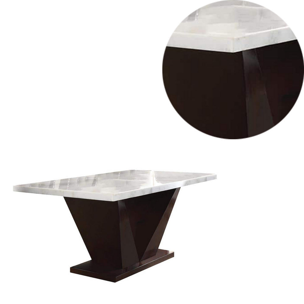 Prevailing Dining Table | White Marble Top | Walnut Brown Base AMF-72120