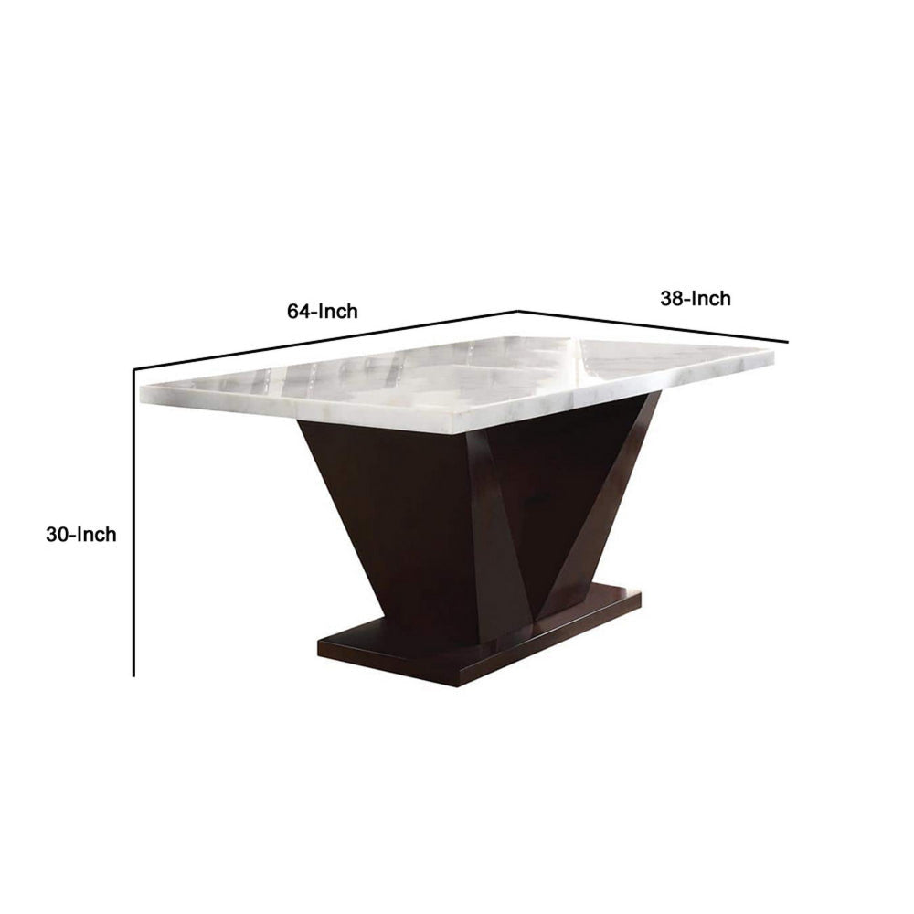 Prevailing Dining Table | White Marble Top | Walnut Brown Base AMF-72120