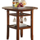 Brayden Counter Table | Round Top | Drop Leaves | Stemware Rack | Brown