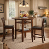 Brayden Counter Table | Round Top | Drop Leaves | Stemware Rack | Brown