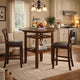 Brayden Counter Table | Round Top | Drop Leaves | Stemware Rack | Brown