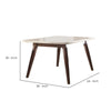 Astonishing Dining Table White Marble & Walnut Brown AMF-72820
