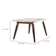 Astonishing Dining Table White Marble & Walnut Brown AMF-72820