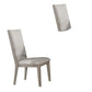 Slanted Elongated Back Side Chair, Set of 2, Gray