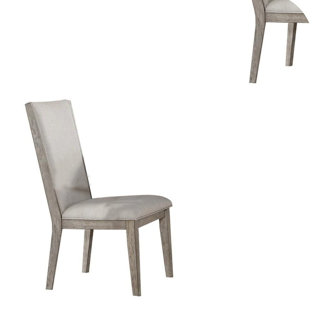Slanted Elongated Back Side Chair, Set of 2, Gray
