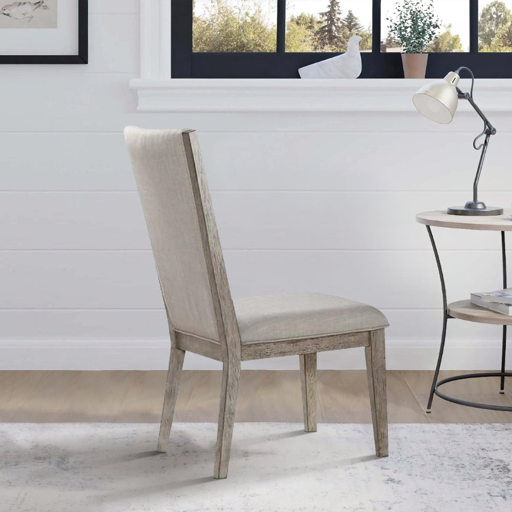 Nova Side Chair Set of 2 | Fabric Upholstery | Transitional Style | Gray Oak