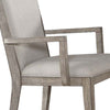 Wooden Arm Chairs with Fabric Padded Seat and High Backrest Gray Set of Two - 72863 By Casagear Home AMF-72863