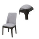 Linen Upholstered Wooden Side Chair with Curved Backrest and Block Legs Set of 2 Gray AMF-73172