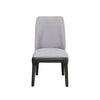 Linen Upholstered Wooden Side Chair with Curved Backrest and Block Legs Set of 2 Gray AMF-73172