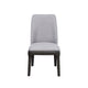 Linen Upholstered Wooden Side Chair with Curved Backrest and Block Legs Set of 2 Gray AMF-73172