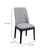 Linen Upholstered Wooden Side Chair with Curved Backrest and Block Legs Set of 2 Gray AMF-73172