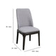 Linen Upholstered Wooden Side Chair with Curved Backrest and Block Legs Set of 2 Gray AMF-73172