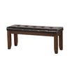 Arden Bench | Tufted Faux Leather | Chamfered Legs | Brown AMF-74625