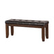 Arden Bench | Tufted Faux Leather | Chamfered Legs | Brown AMF-74625
