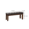 Arden Bench | Tufted Faux Leather | Chamfered Legs | Brown AMF-74625