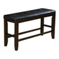 Comfy Wooden Counter Height Bench, Black & Espresso Brown-ACME