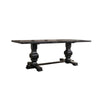 Clarence Dining Table | Rectangular Top | Double Pedestal | Vintage Black