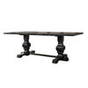 Clarence Dining Table | Rectangular Top | Double Pedestal | Vintage Black