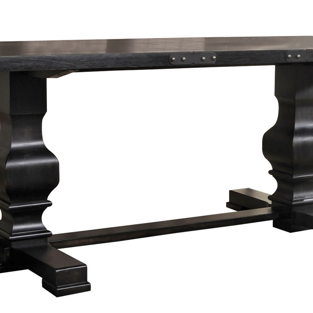 Clarence Dining Table | Rectangular Top | Double Pedestal | Vintage Black AMF-74645