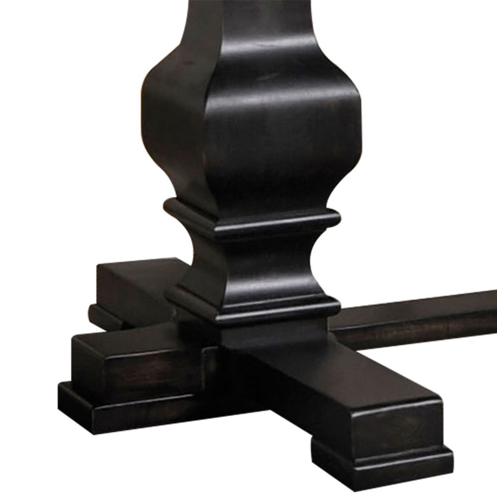 Clarence Dining Table | Rectangular Top | Double Pedestal | Vintage Black AMF-74645