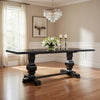 Clarence Dining Table | Rectangular Top | Double Pedestal | Vintage Black