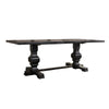 Clarence Dining Table | Rectangular Top | Double Pedestal | Vintage Black