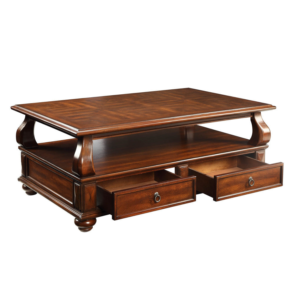 Arden Coffee Table | 2 Drawers | Walnut Brown
