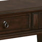 Transitional Style Wood and Metal Sofa Table with Drawers Brown By Casagear Home AMF-80014