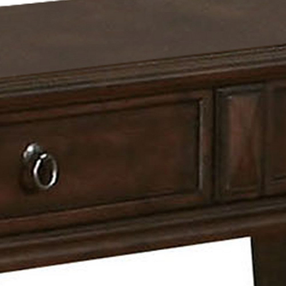 Transitional Style Wood and Metal Sofa Table with Drawers Brown By Casagear Home AMF-80014