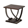 Nova End Table | Wood & Metal | Sweeping Legs | Dark Walnut & Black