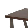 23" Wood Top End Table with Curved Metal Legs, Dark Brown - 80357