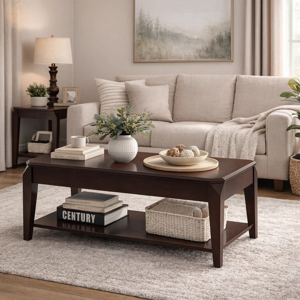 Arden Coffee Table | Lift Top | Walnut Brown