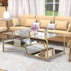 Celeste Coffee Table | Mirror Frame | Tiered Shelves | Gold