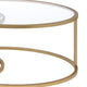 Nesting Coffee Tables with Glass and Marble Tops Set of Two Gold Frame - 81110 AMF-81110